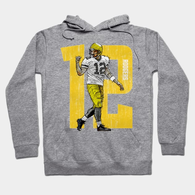 Aaron Rodgers Green Bay Fist Hoodie by MASTER_SHAOLIN